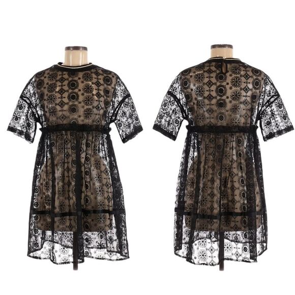 LEDIN Black Lace Babydoll Dress M - Picture 1 of 7